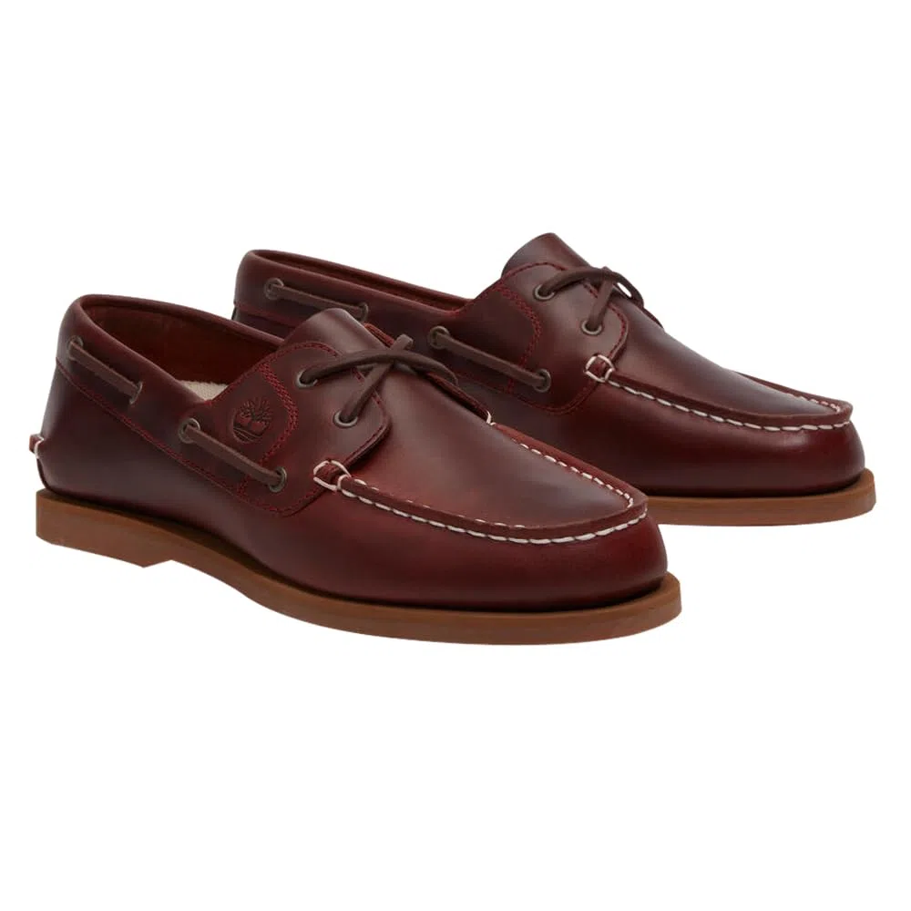 Timberland 0A2Q9X Classic Boat Burgundy Full Grain Scarpe per Donna in Pelle