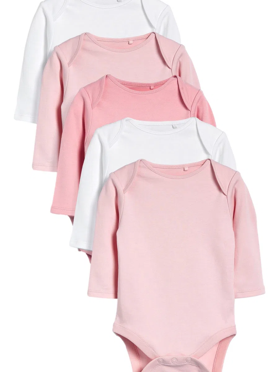 NEXT Bambina Confezione da 5 body basic per neonati a maniche lunghe in 100% cotone