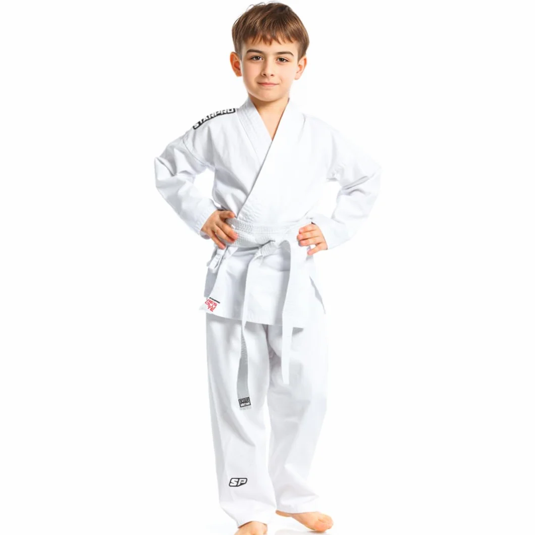 Starpro Kimono Bambini Judo GI 250 Grammi Com Miscela di Cotone Premium. Uniforme Professionale per Allenamento e Competizioni - Biano - Bambina e Bambino - 100cm-170 cm - con Cintura