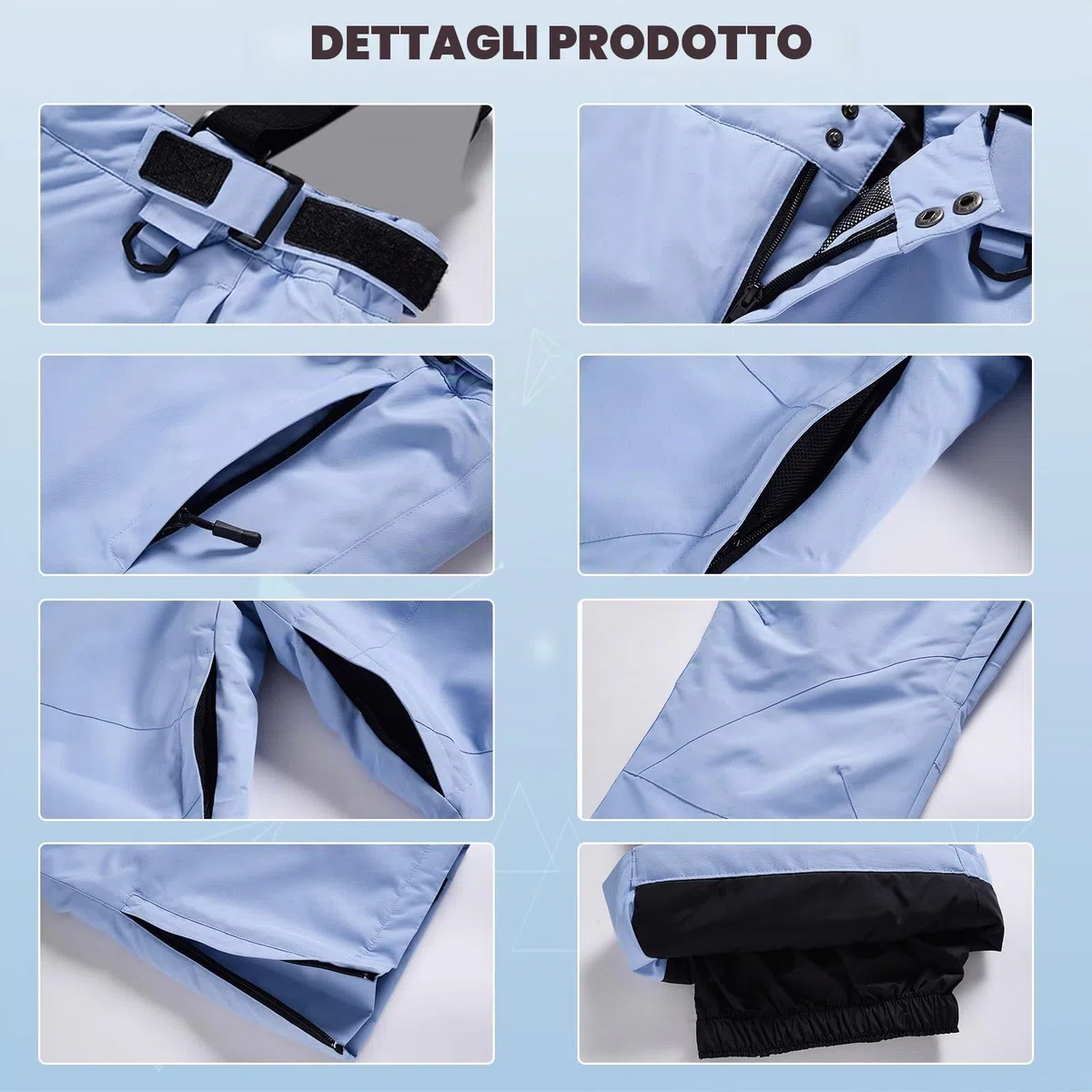 HOUZONIY Giacca da sci da Uomo e pantaloni Set, tuta da neve isolata antivento, cappotto da neve invernale caldo per snowboard