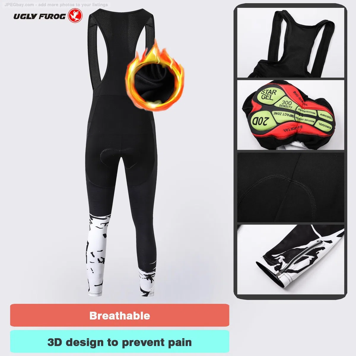 UGLY FROG Abbigliamento Magliette Set Inverno Termico Vello Antivento Maglia Lunga e Pantaloni Completo Ciclismo Uomo Invernale KXITCXHB14