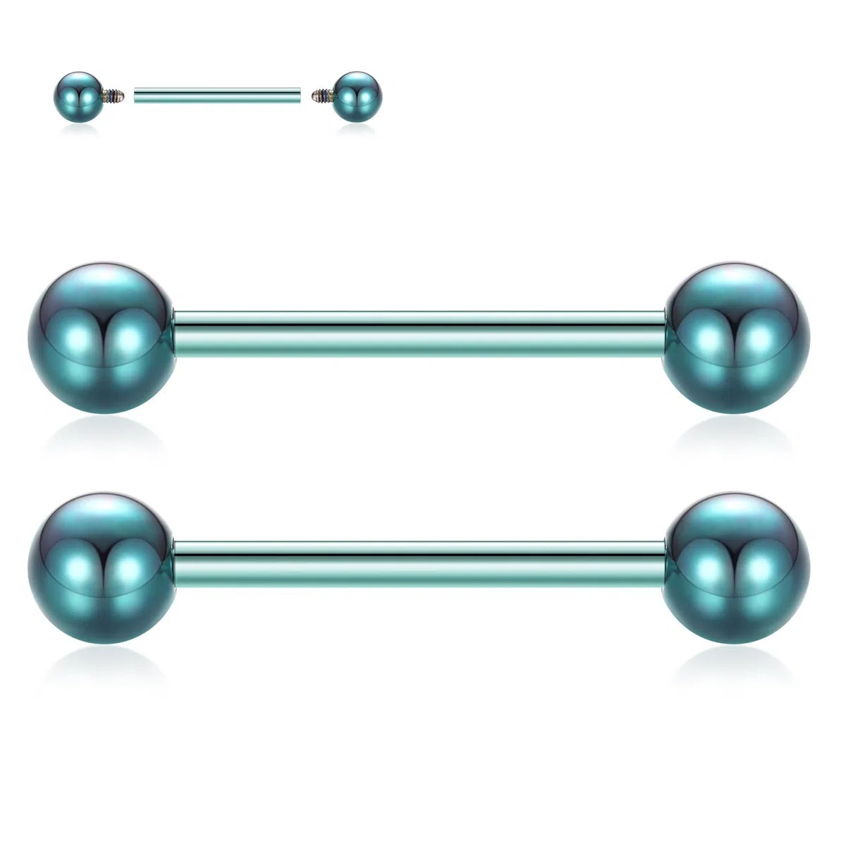 AROWRO Piercing per capezzolo in titanio G23, piercing per lingua, filettatura interna, piercing per lingua, piercing per lingua, ponte, gioielli