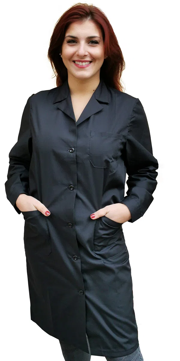 Camice da Lavoro Donna Classico Lungo Leggero Blu Royal o Blu Scuro Grembiule Magazzino