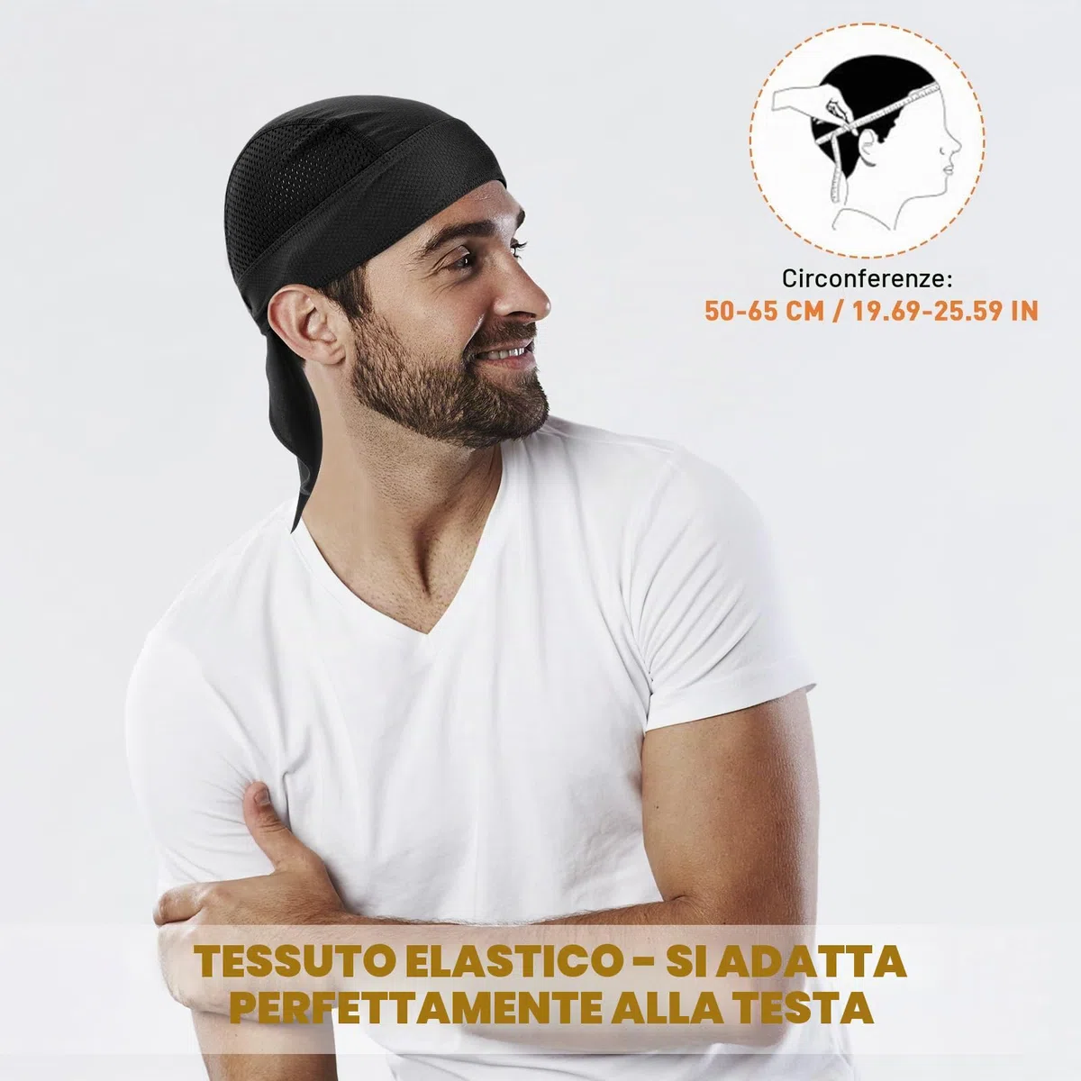 YANIKY Bandane con teschio per uomo, donna Skull Cap casco fodera cappello ciclismo Durags moto bandana traspirante Do Rag