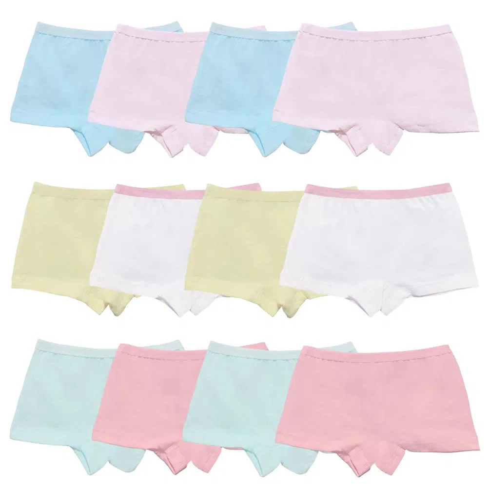 Intimi per Bambini di Serie Kid Mutandine Culotte in Cotone per Bambine Piccole 2 a 12 Anni (Confezione da 12)
