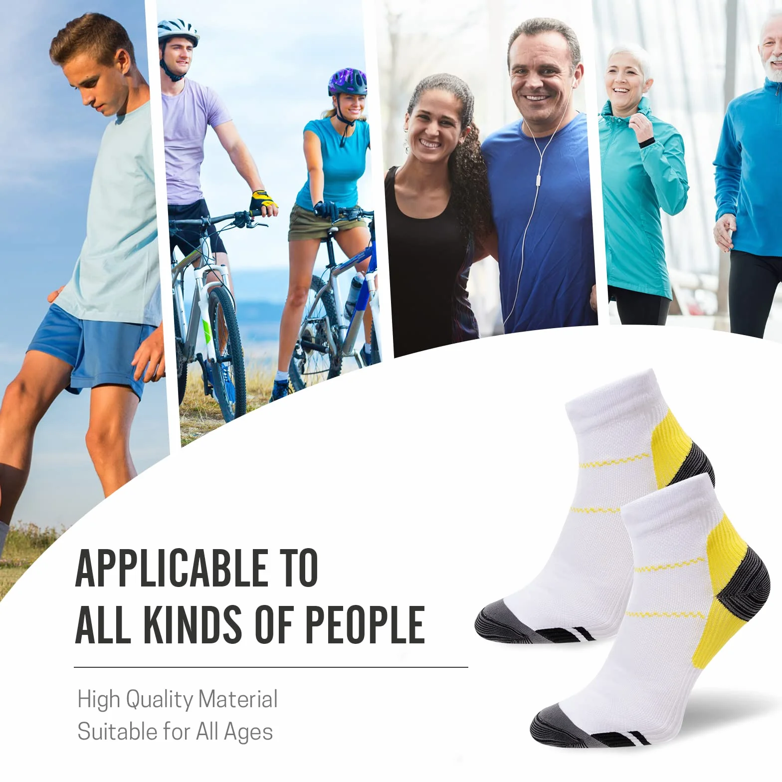 Meowoo 8 Paia Calze a Compressione per Uomo e Donna Ideale per Corridori, Gonfiore e Supporto per Arco Plantare, Low Cut Running Calze a Compressione