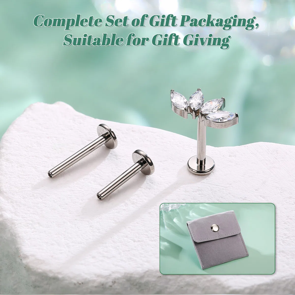 ADRAMATA G23 Titanio Piercing Helix Trago Filettato Internamente Piercings Labbro Medusa Piccolo Piercing Orecchio Ipoallergenico Conch Helix Piercings Oro Argento