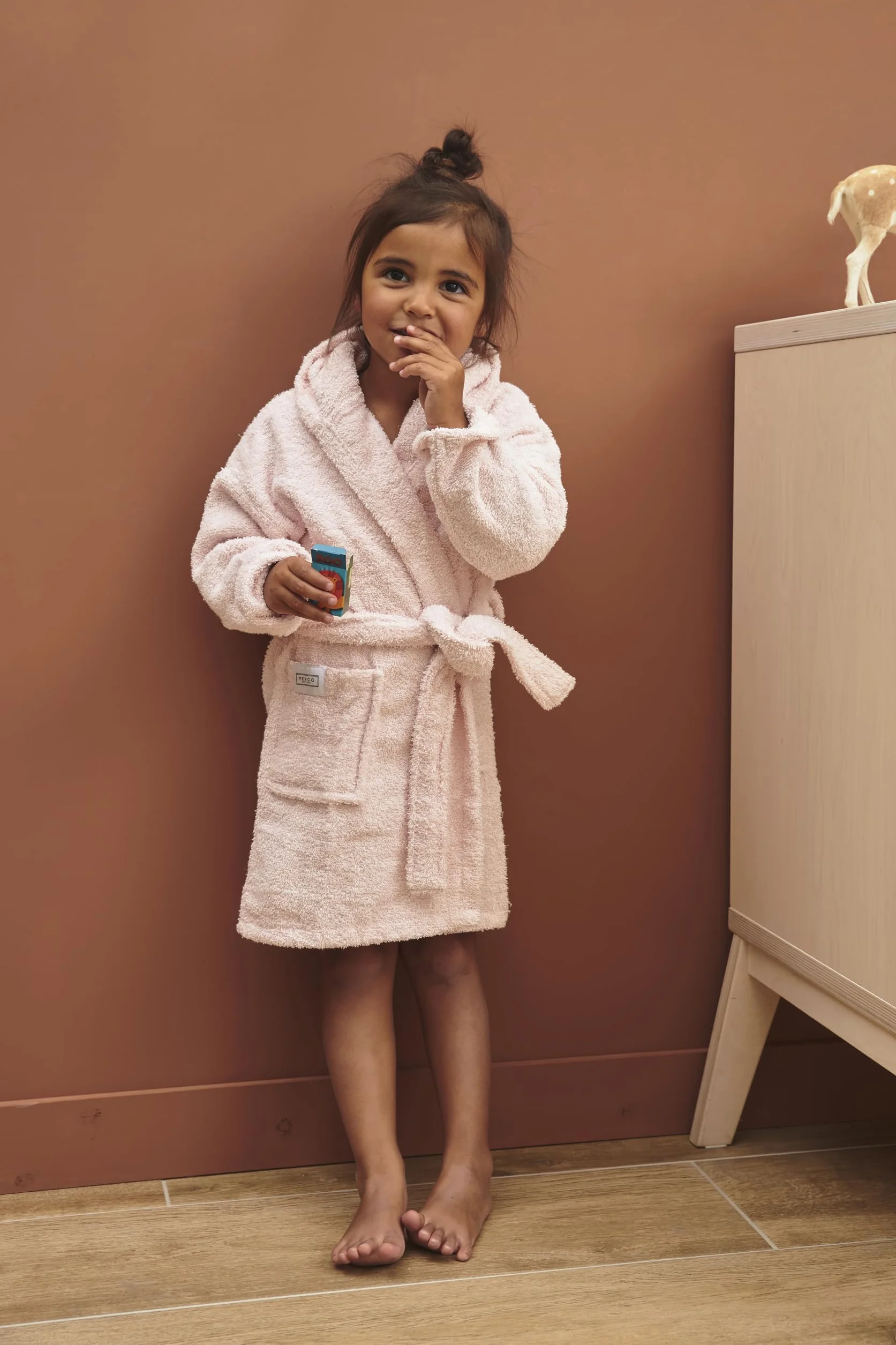 Accappatoio Meyco Baby Uni in spugna (accappatoio per bambini in 100% cotone, meravigliosamente morbido, di alta qualità, assorbente)