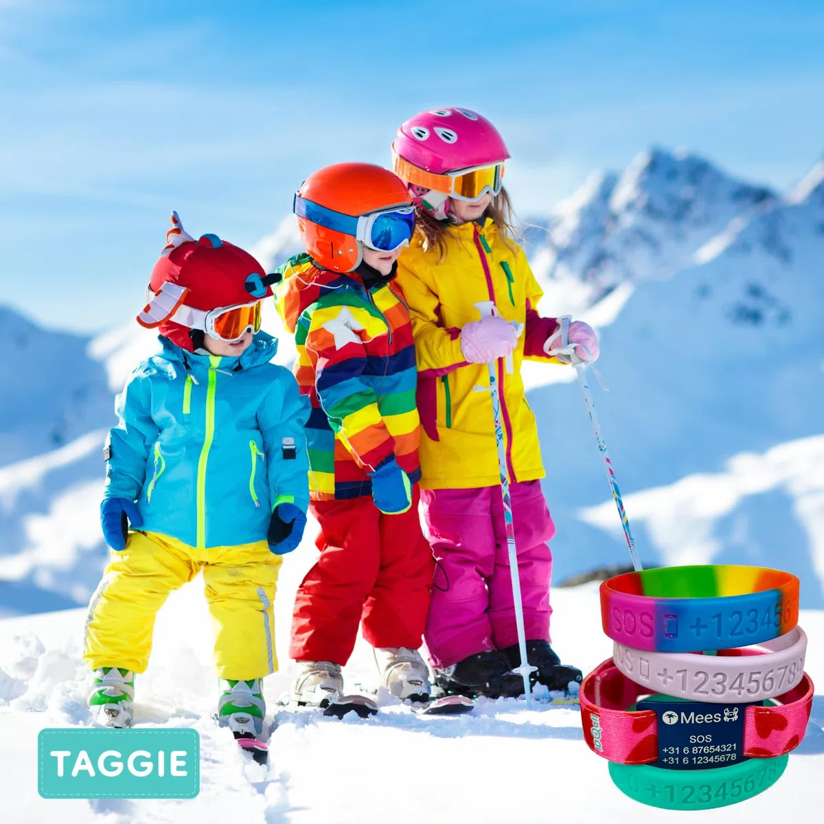 Braccialetto SOS personalizzato – Bracciale d’emergenza per bambini con incisione – Braccialetto ID con numero di telefono, indirizzo e dati medici – Regolabile e adatto ai bambini