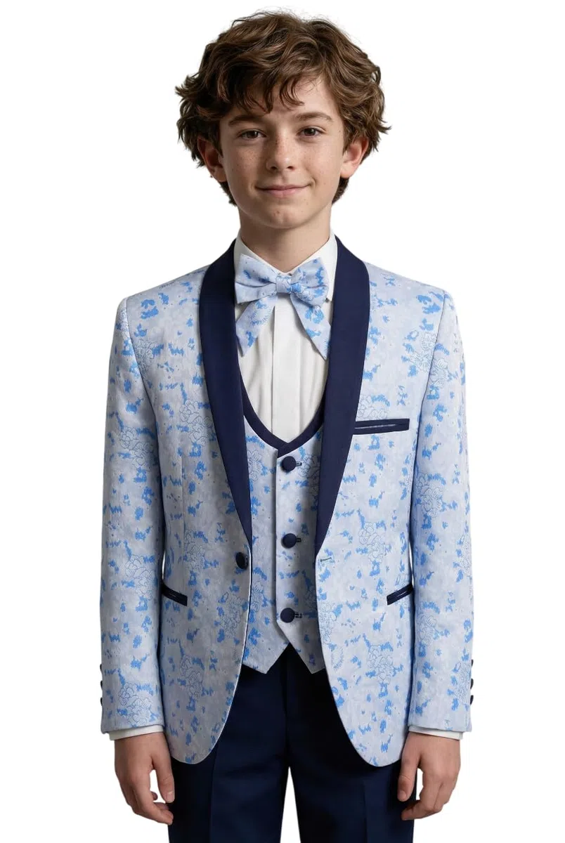 SIRRI Tuxedo da Ragazzo per Pagina da Ragazzo Abito Grigio Slim Fit da 5 Pezzi Occasioni Speciali Festa di Compleanno Cena di Matrimonio età