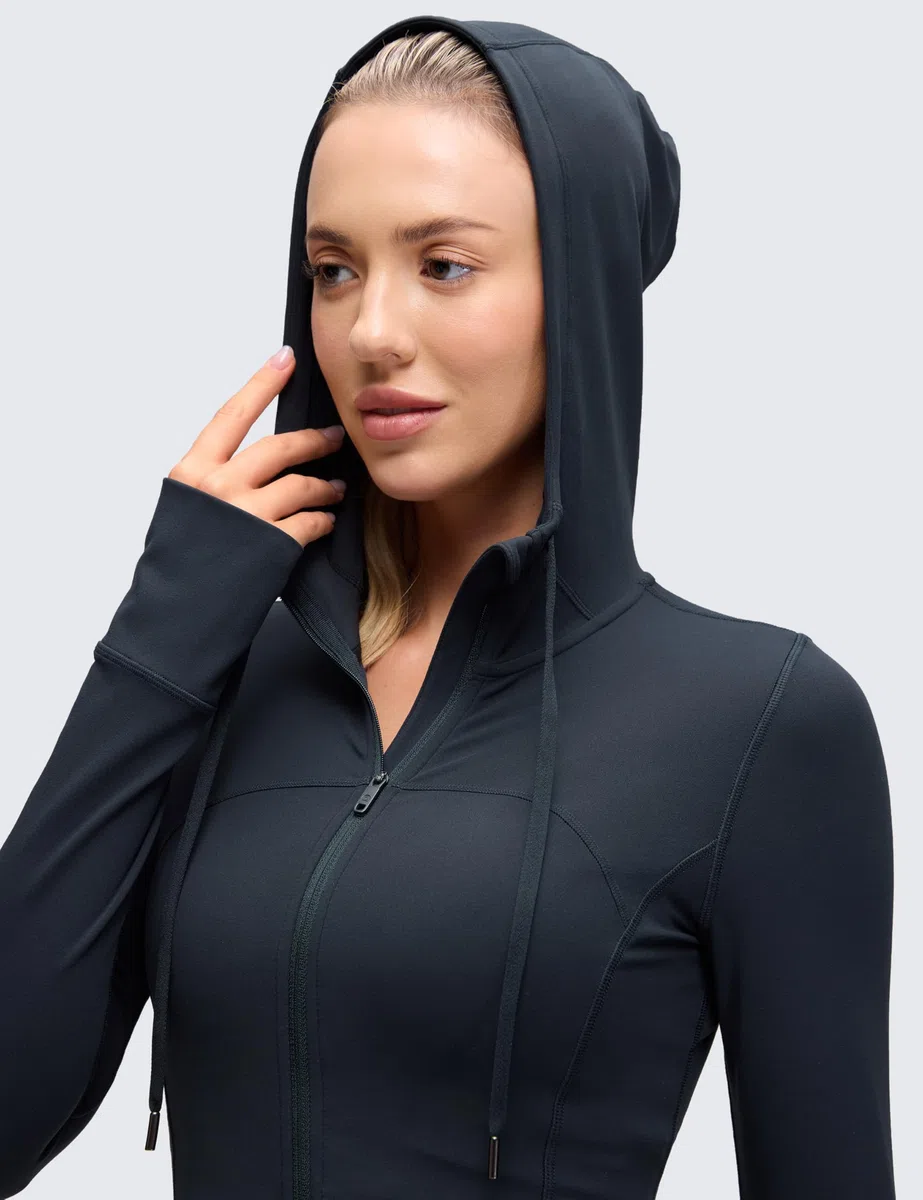 CRZ YOGA Giacca da allenamento da donna con zip e cappuccio