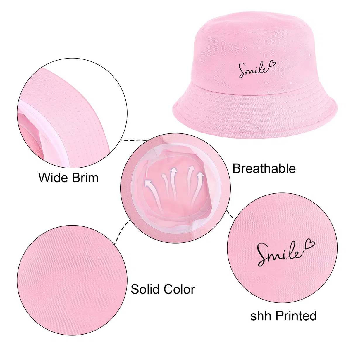 Nadeer Cappello Pescatore Donna Bucket Hat Pieghevole Cappello da Sole Unisex Uomo Cotone Cappelli Estivo UV Protezione per Pesca Escursionismo Campeggio