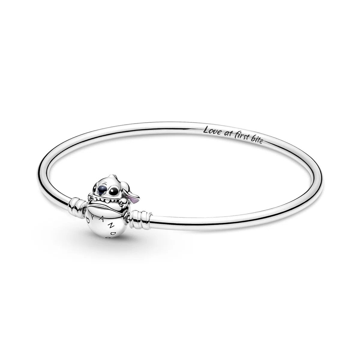 PANDORA Disney Bracciale Stitch in argento sterling con smalto nero, blu e viola