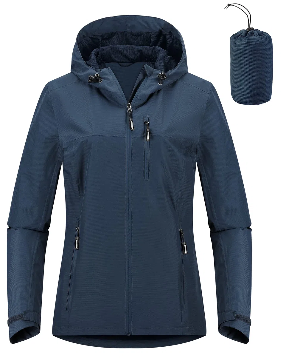 Outdoor Ventures Giacca impermeabile da donna, 10000 mm, leggera, foderata, impermeabile, impermeabile, impermeabile, impermeabile, con cappuccio