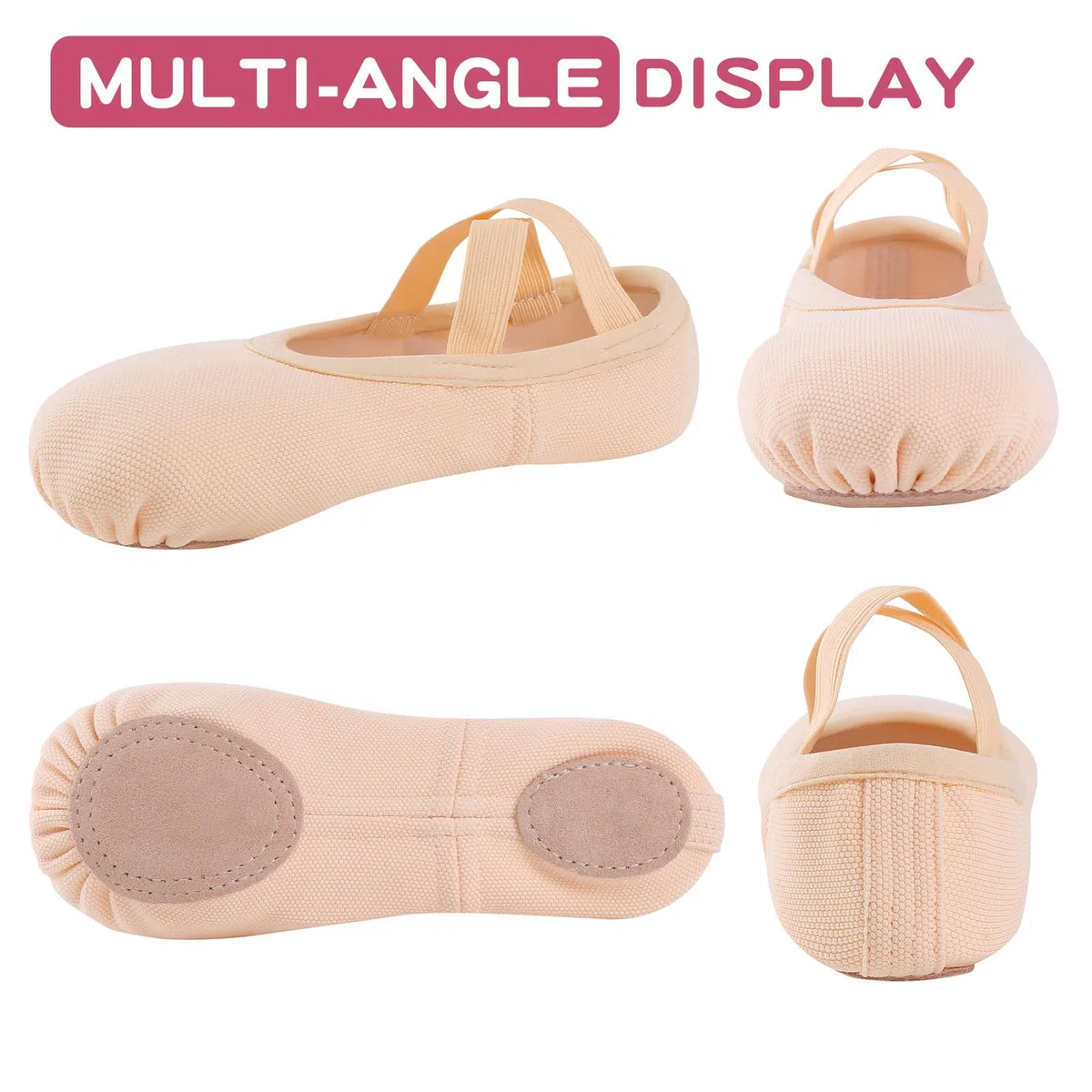 Scarpette Danza Classica Bambina Elastic Mezze Punte Ginnastica Scarpe Ballerina per Ragazze e Donna