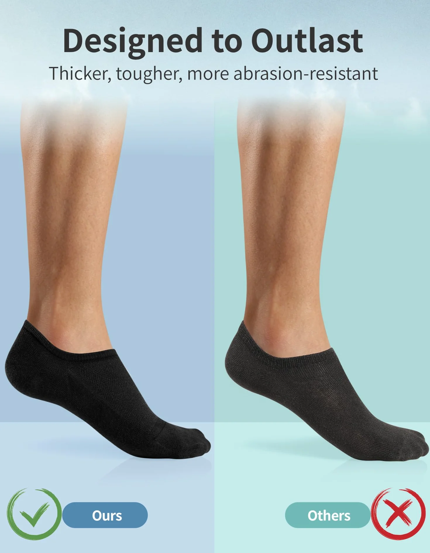 CLOSEMATE 6 Paia Fantasmini Uomo Donna Antiodore e Traspirante Cotone Calzini Invisibili Estivi Antiscivolo con 3 Strisce in Silicone Sportive Calze Corte Basse