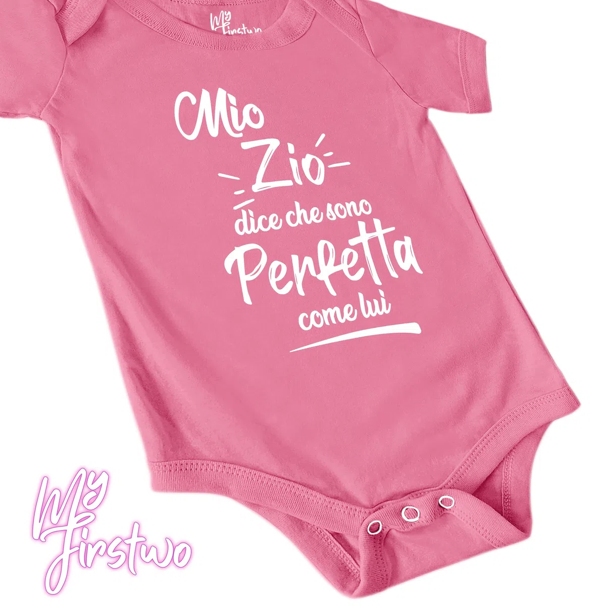 Body Neonata Perfetta Come lo Zio - Body Divertente Bimba a Manica Corta Bimba 100% Cotone Morbido e Traspirante, Simpatica Idea Regalo Baby Shower