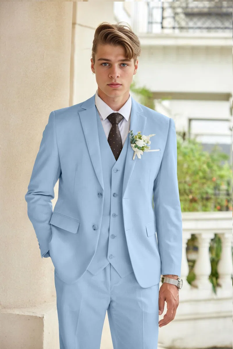 COOFANDY Completo da uomo in 3 pezzi in lino, casual, leggero, giacca, gilet, pantaloni, set per matrimonio, lavoro, ballo di fine anno