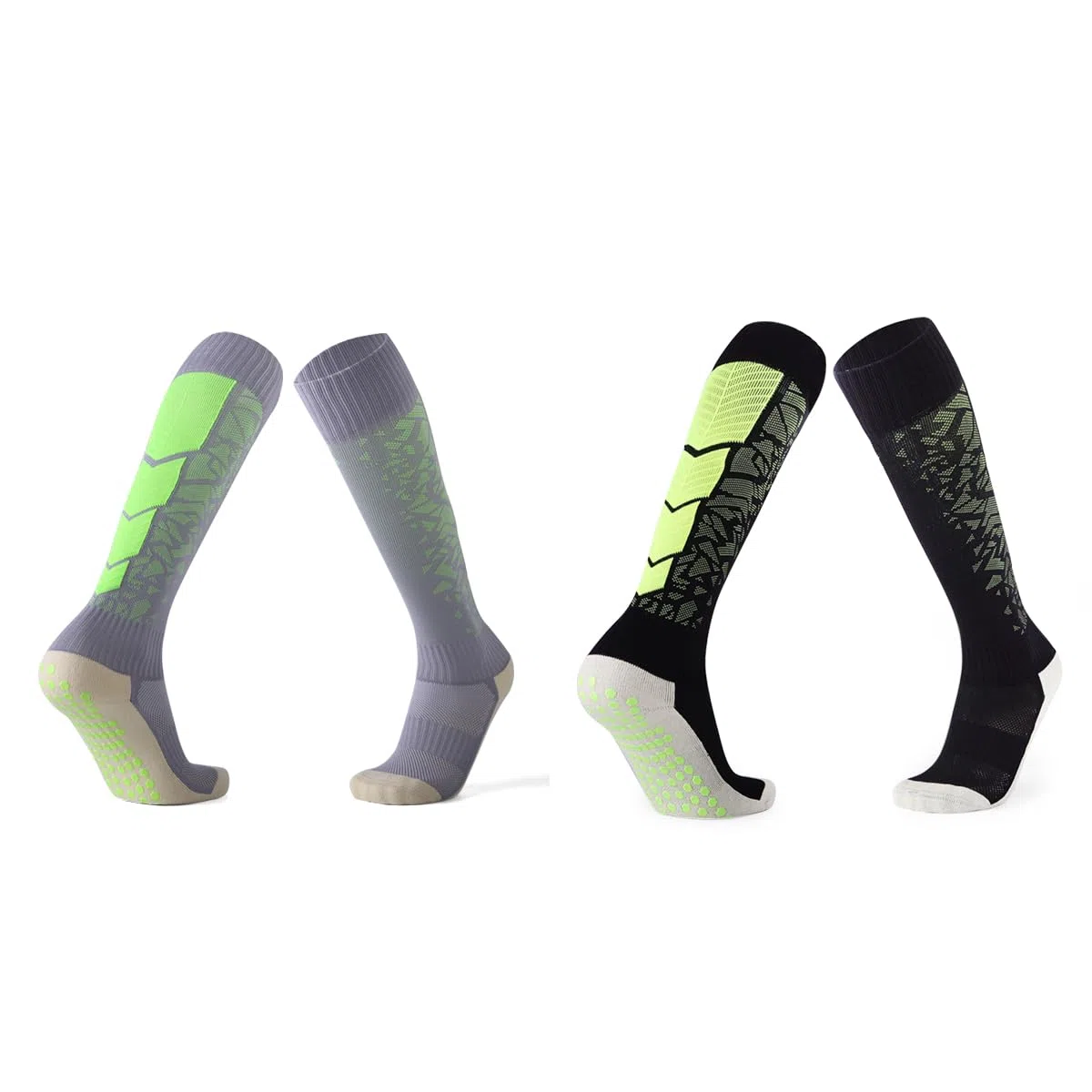2 Paia di Calzettoni Calcio,Calze Antiscivolo Calcio con Cuscinetti in Silicone Antiscivolo per un Eccellente Attrito e Grip,Calze Grip Calcio Traspiranti per Calcio,Pallacanestro,Hockey,Rugby