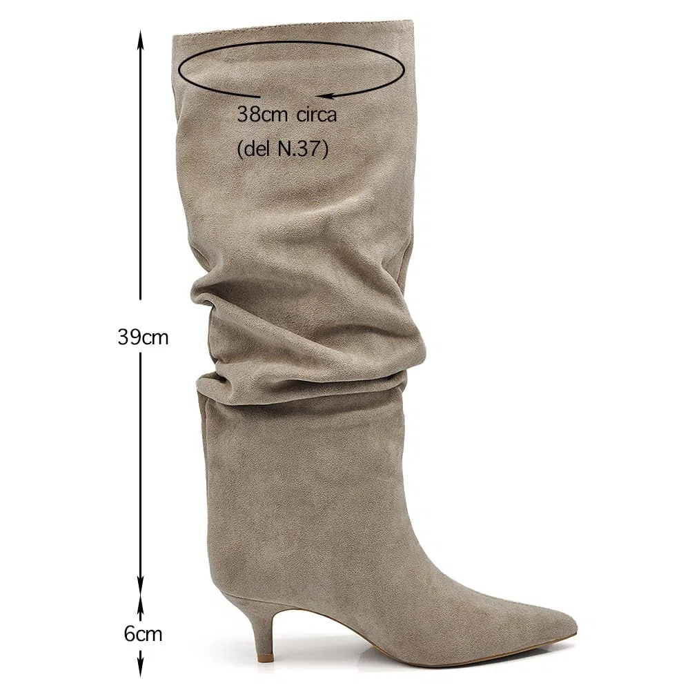 IF FASHION Stivali Alti A Punta Con Tacco Alto Da Donna MP413-5