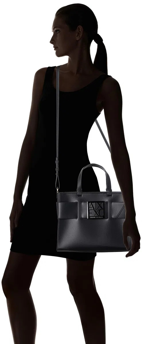 ARMANI EXCHANGE - Essential, Susy, Shoulder Strap, Logo Belt, Big Tote Donna