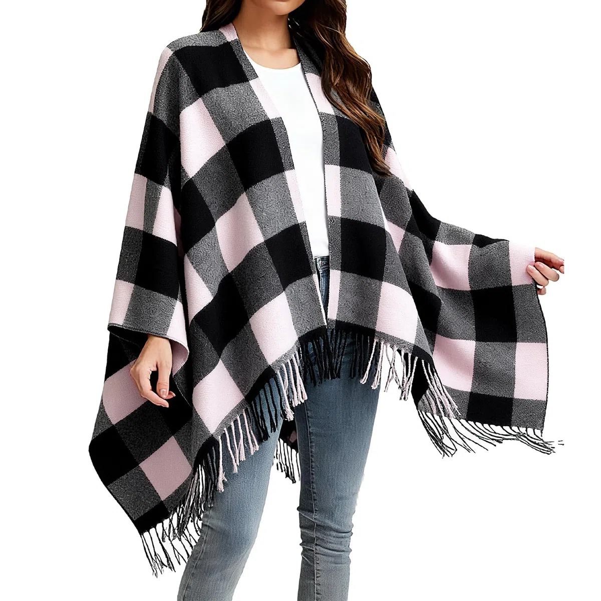 Rayson Poncho Donna Invernale Elegante Sciarpa Alla Moda in Tartan con Motivo a Quadri Scialli e Pashmine Invernali Spessi Caldi e Morbidi