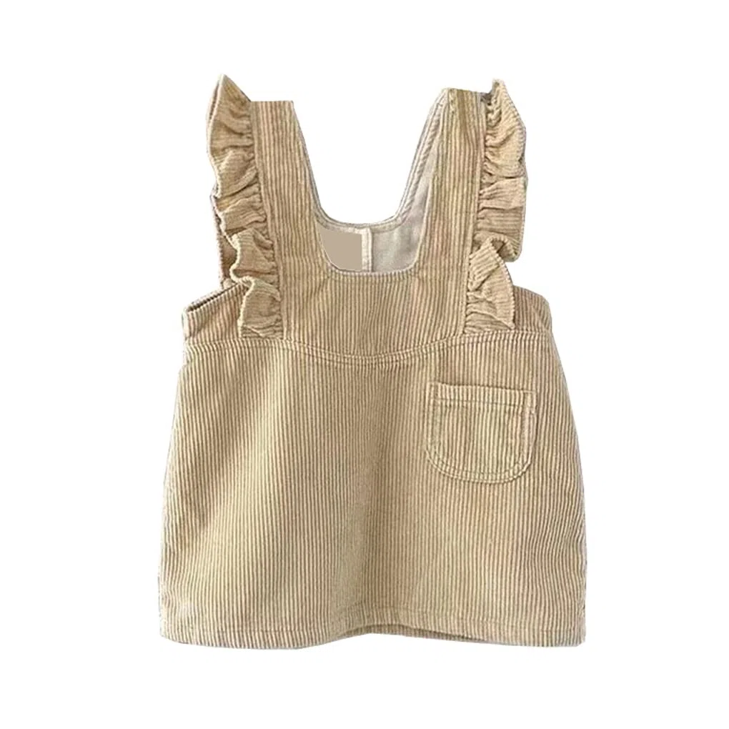 Salopette Bimba con balze, Neonata Jeans Salopette Moda Denim Bretella Vestito Outfit Casual Solido Tuta Gonna con Bretelle e Tasca per Bambina 3-24 Mesi
