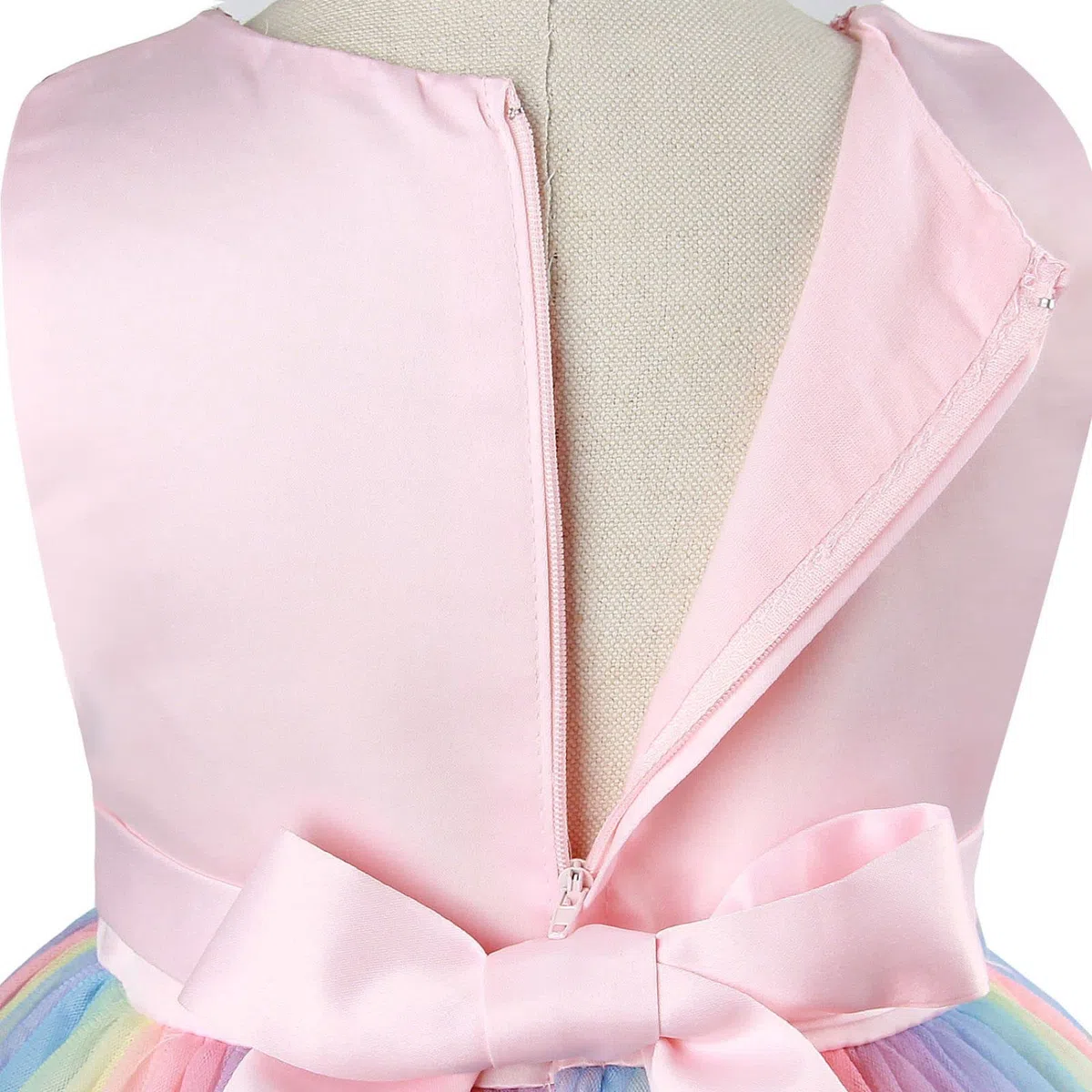 M Muncaso Abito da principessa per bambine con paillettes, tulle, arcobaleno, abito formale per feste di compleanno, matrimoni, damigelle d'onore, abito da sera per bambini piccoli