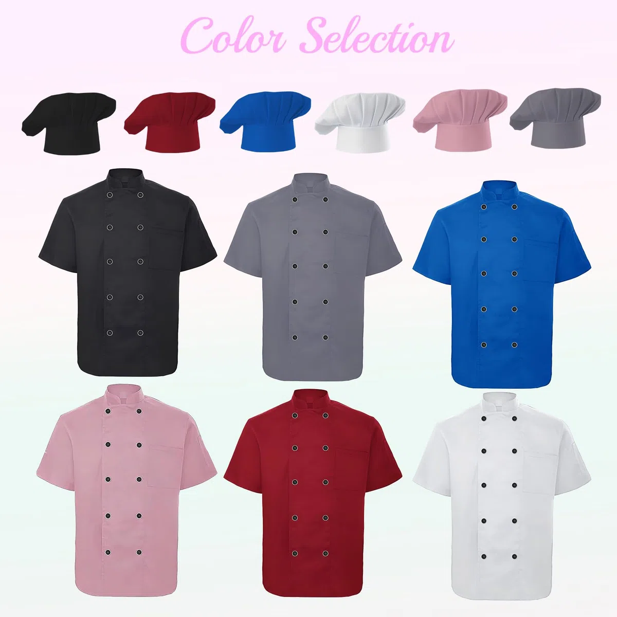 Giacca da Chef Personalizzata Uomo/Donna con Cappello, Logo e Nome – Divisa da Chef Personalizzata, Maniche Corte, Camicia da Lavoro per Pasticceri con Tasca