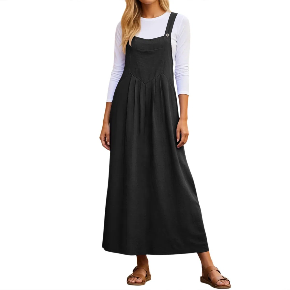 Salopette Gonna Donna Jeans Lunga Vestito Salopette Overall Senza Maniche Denim Vestiti con Tasca