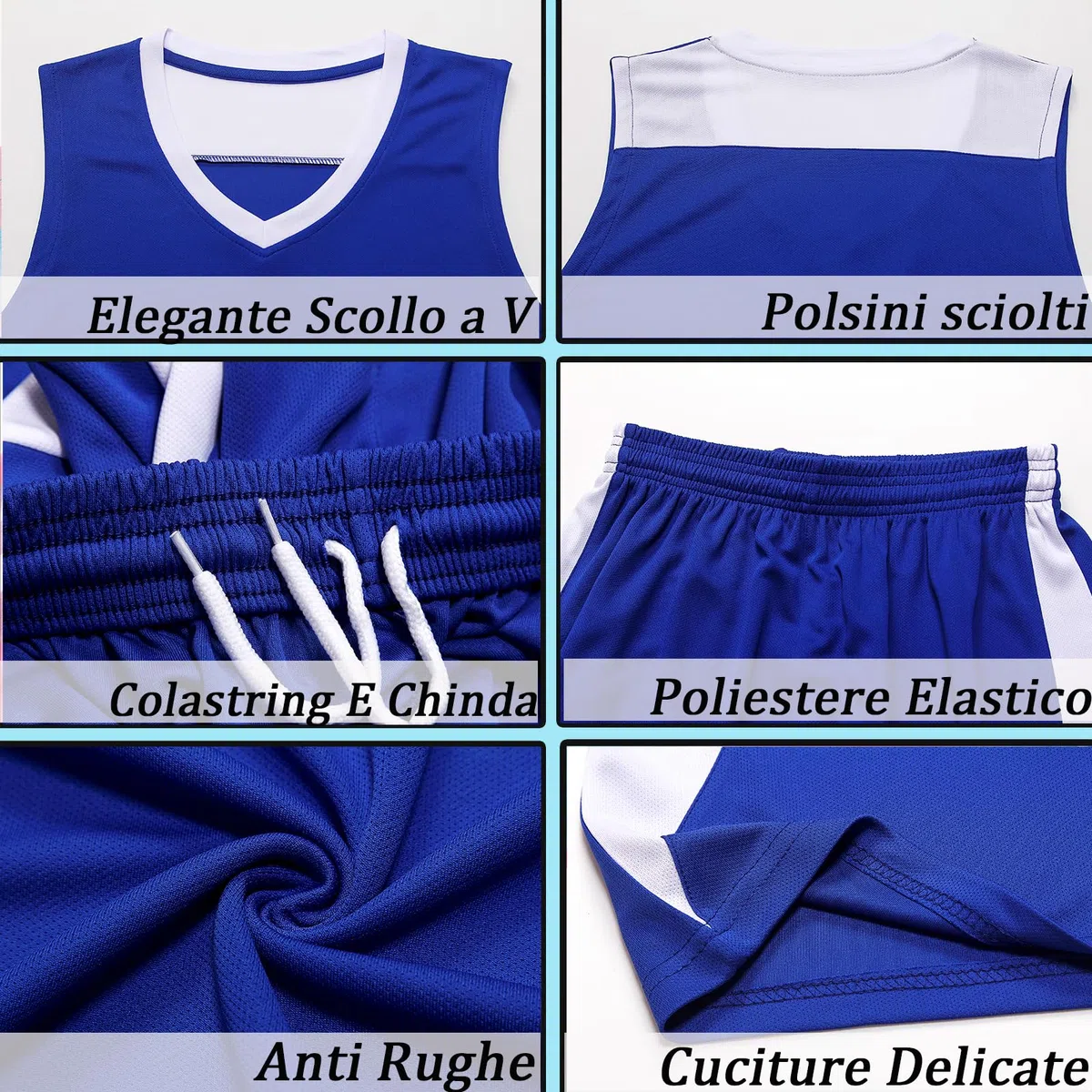 Completo da Basket Bambino da Personalizzare Canotta Basket e Pantaloncini con Nome Numero Logo Squadra