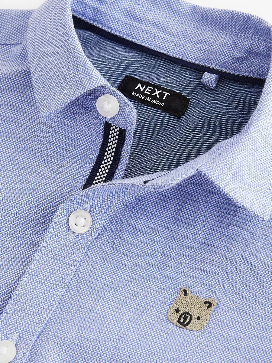 NEXT Ragazzo Camicia Oxford a Maniche Lunghe Blue Character 18 Mesi-24 Mesi