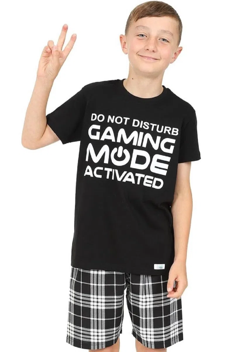thepyjamafactory Ragazzi Do Not Disturb Gaming Mode Activated Corto Cotone Pigiama