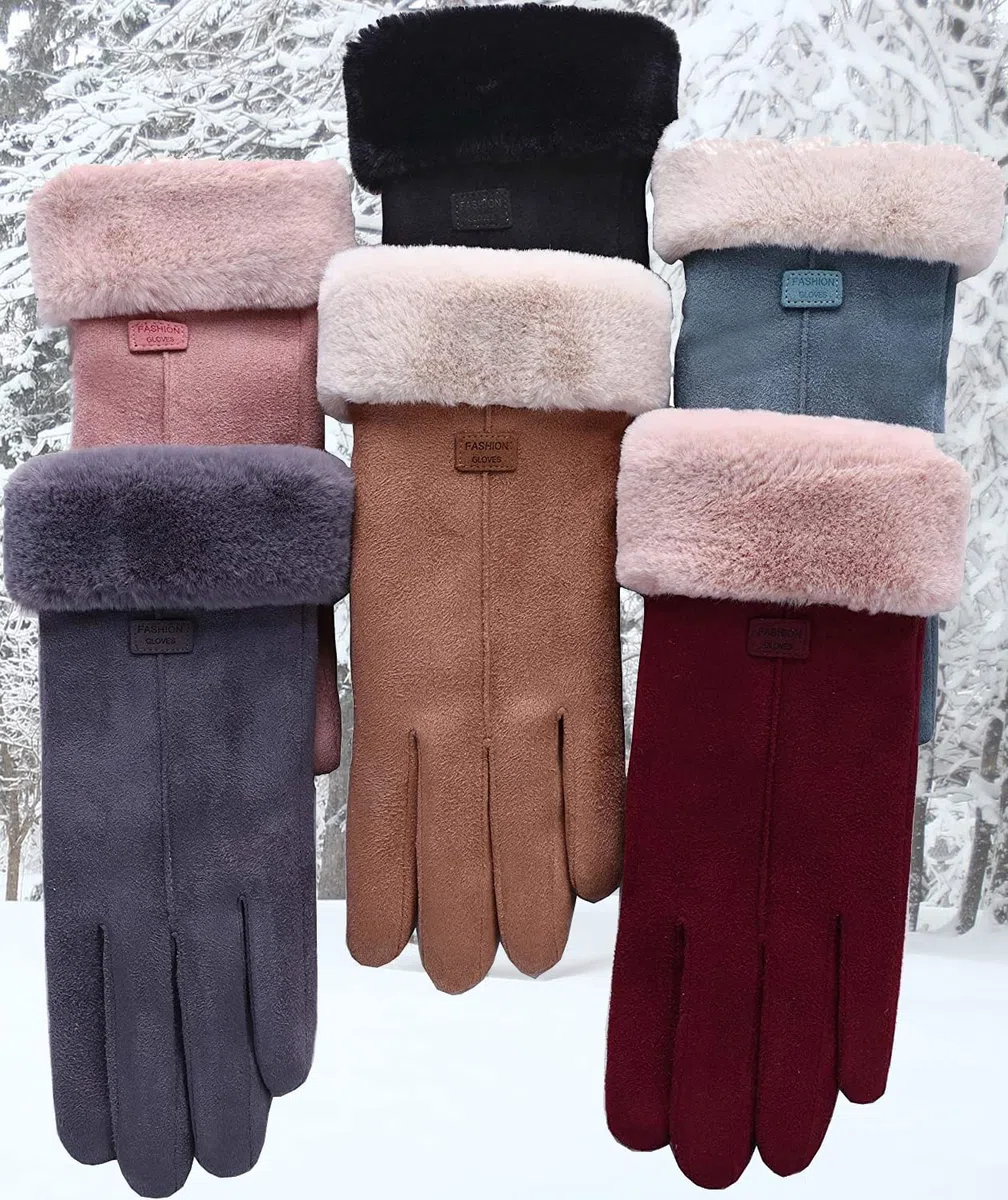 Guanti Donne Invernali Touch Screen Antivento Eleganti Guanti caldi in texting con pile foderato per gli sport running outdoor