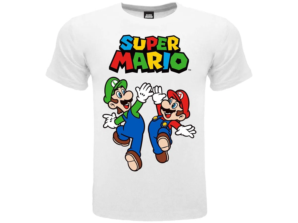 T Shirt Mario e Luigi. Maglietta Ufficiale Mario. 100% Cotone