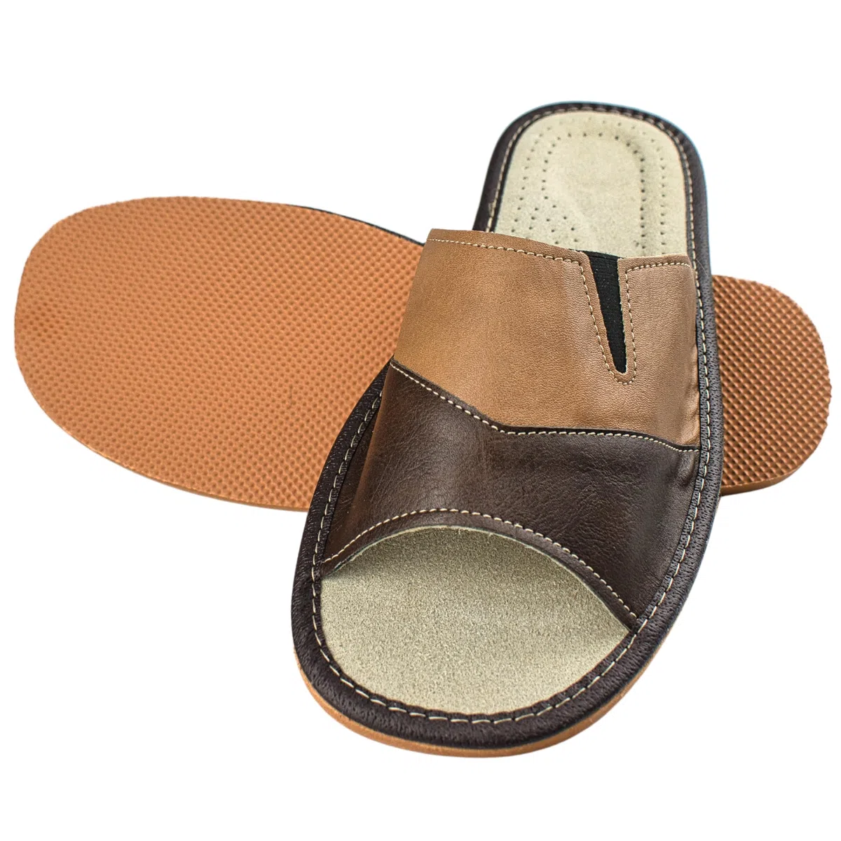 APREGGIO Pantofole da Uomo Leich Naturale 100% Pelle Prodotto Naturale Fatto a Mano