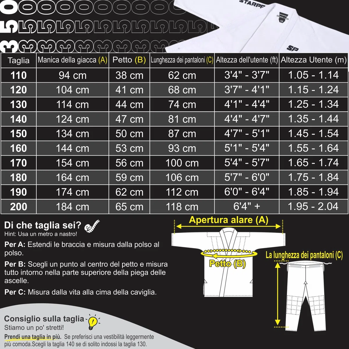 Starpro Kimono Judo GI 350 Grammi Com Miscela di Cotone Premium. Uniforme Professionale per Allenamento e Competizioni - Biano e Blu - Uomini, Donne e Bambini - 110-190 - Senza Cintura