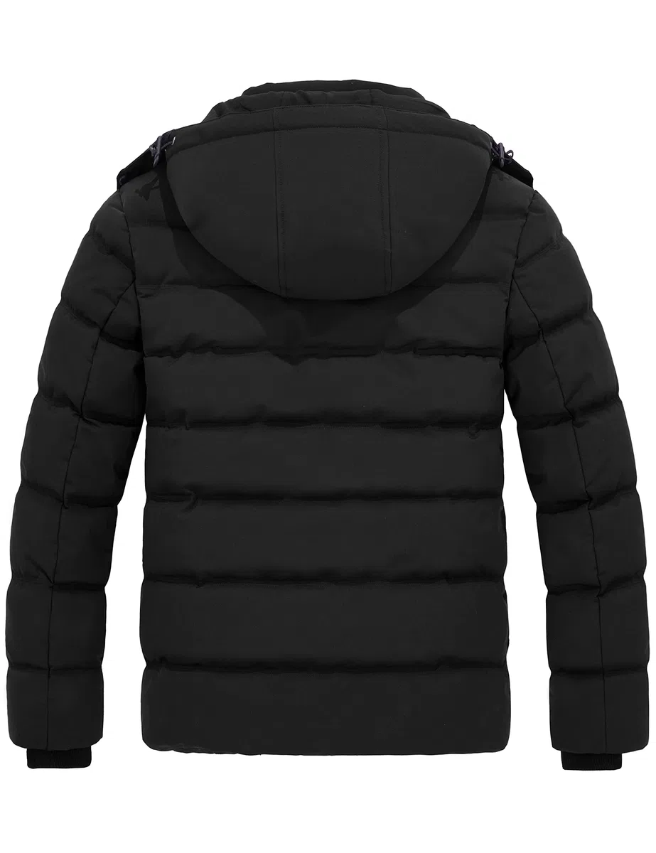 Wantdo Giacca con Cappuccio Antivento Invernale Parka da Lavoro Imbottita Cappotto da Esterno Trapuntato Giubbotto da Trekking in Cotone Uomo