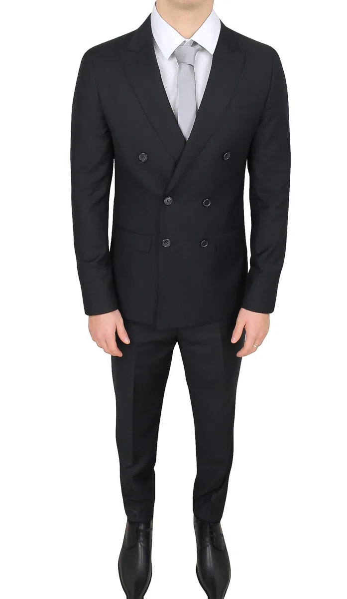 Evoga Completo Abito Uomo Sartoriale Doppiopetto Foderato Vestito Elegante Cerimonia