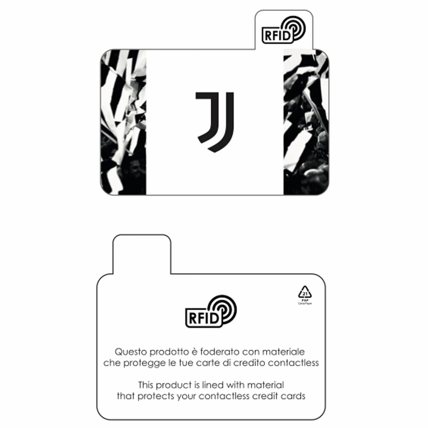 Portafoglio Pelle Prodotto Ufficiale Juventus - Official Merchandising Misure: cm. 12,5 x 9, nero