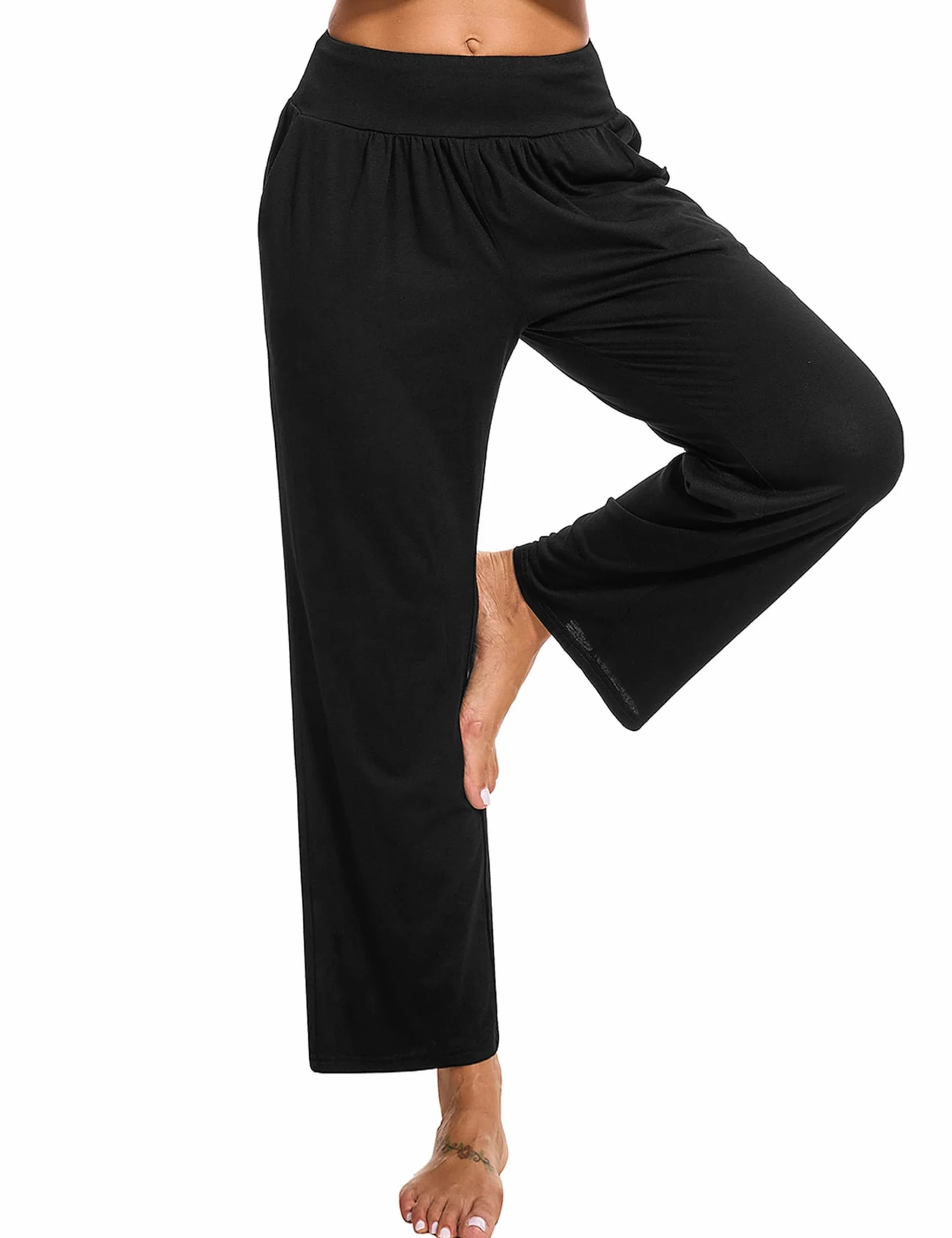Marvmys Pantaloni Yoga Donna Pantaloni Casual Sudore Pilates Yoga in Cotone Donna Pantaloni Jogging Fitness Corsa Comodi Morbidi Eleganti S-3XL