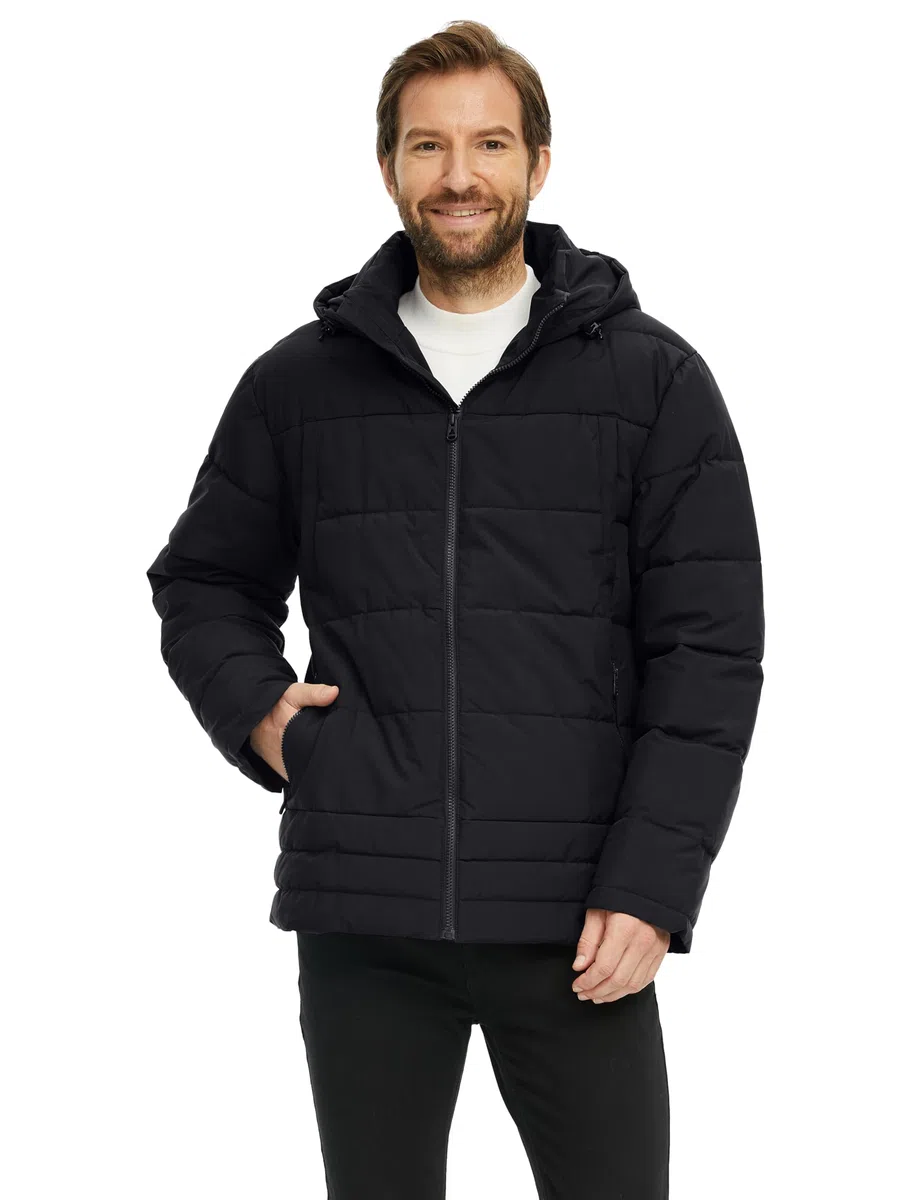 Wantdo Giacca Invernale da Uomo Caldo Giubbotto con Cappuccio Regolabile Trapuntato Idrorepellente Cappotto da Lavoro Outdoor