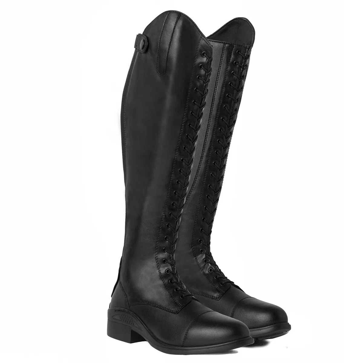 HORZE Stivali da equitazione da donna con lacci – Classici stivali da equitazione in pelle con allacciatura frontale e cerniera posteriore