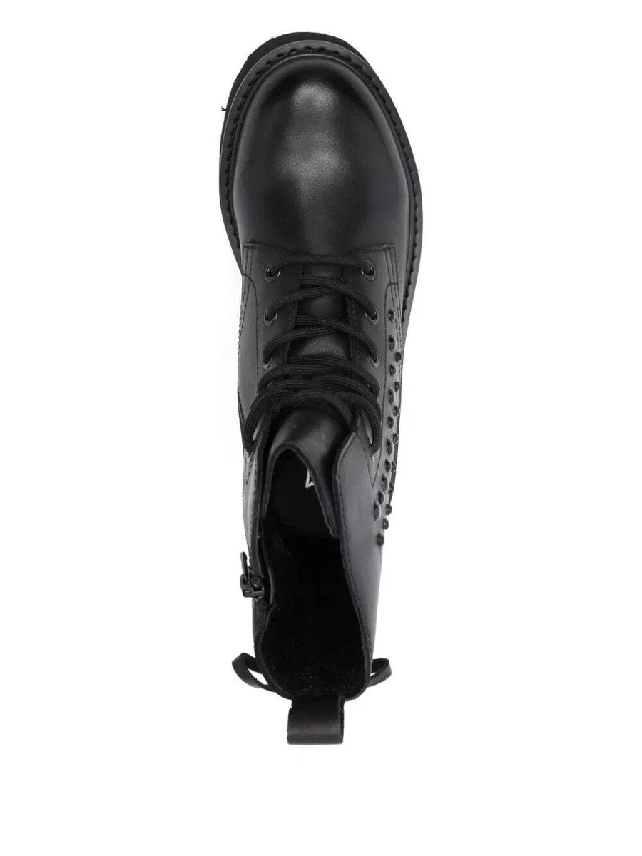 Cult CLW434901, Stivaletti Donna in Pelle Nera, Tacco 4,5 cm, Plateau 3 cm, Altezza Gambale 16,5 cm