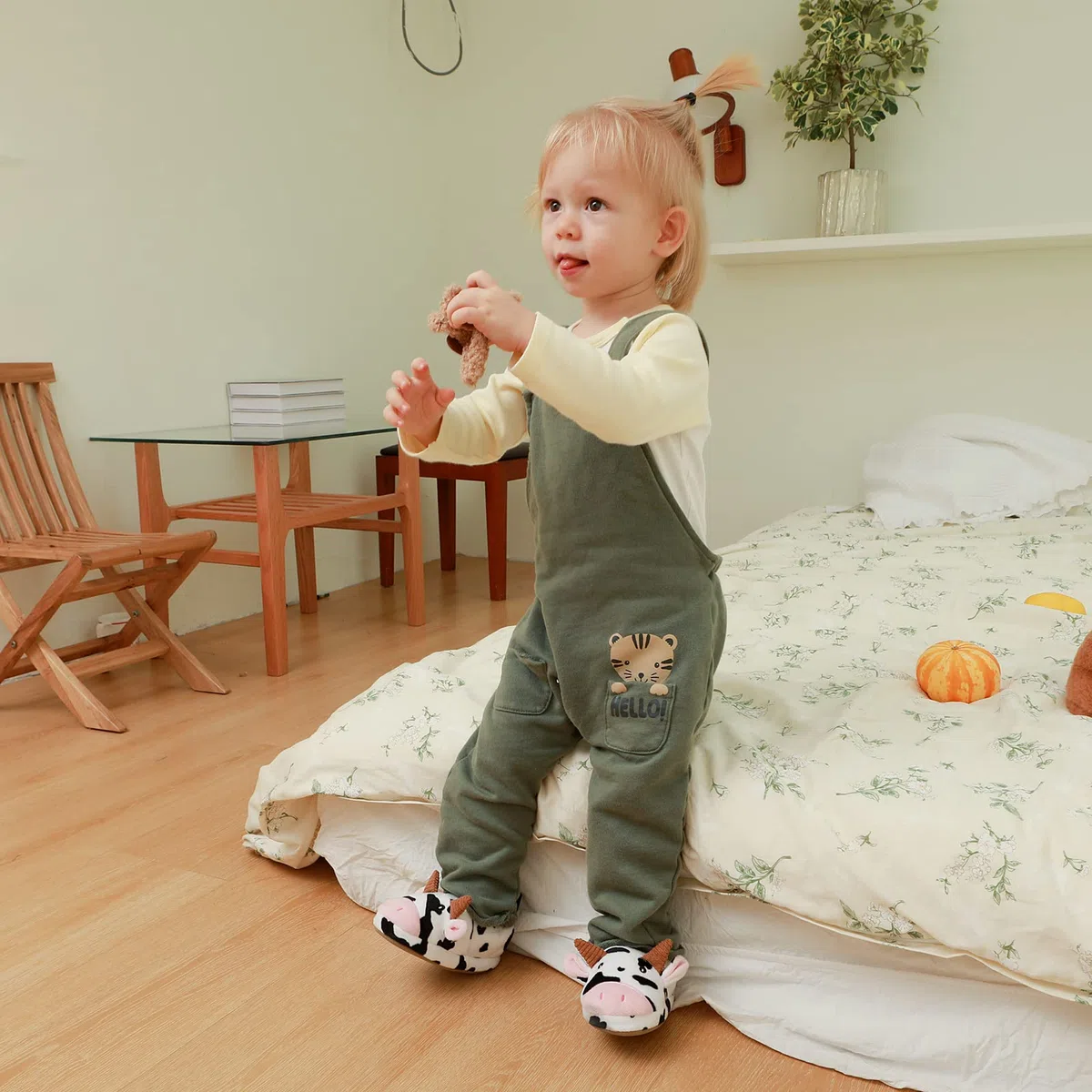 LACOFIA Pantofole Peluche Coniglio Invernali per Bambini in Gomma Antiscivolo