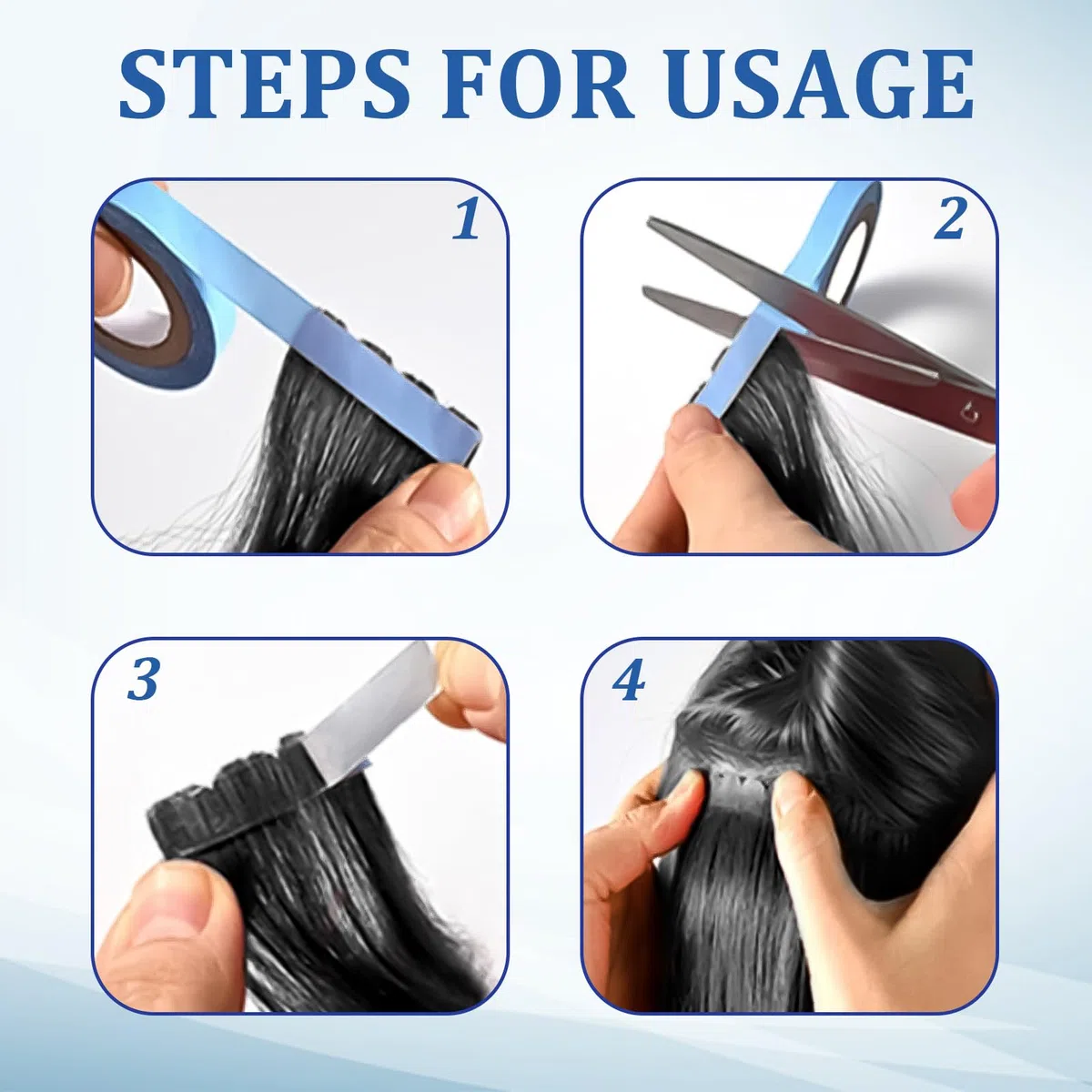 5 Rotolo Biadesivo Extension Capelli, Nastro Biadesivo per Extension Capelli, 0.8CM*3Yards Nastro adesivo per Estensioni Dei Capelli Alta Viscosità Impermeabile per Parrucche