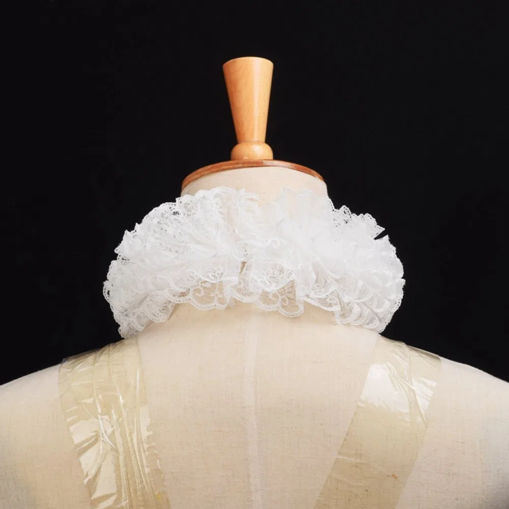 BLESSUME 1 pc Pizzo Rinascimento Collo increspatura Collare