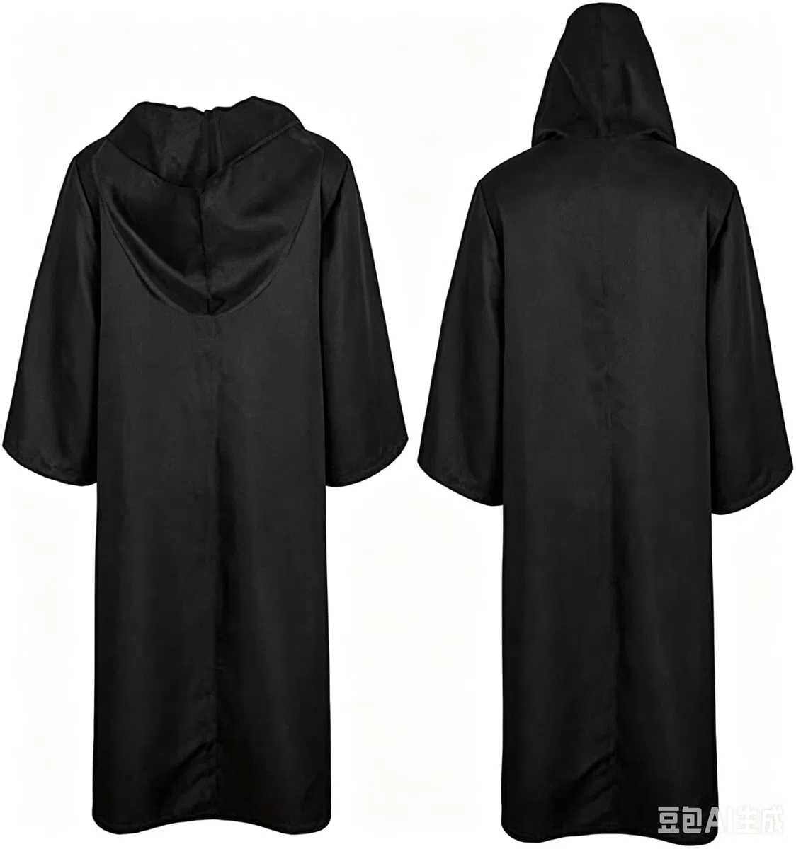 kinstell Uniforme con Cappuccio Robe Cavaliere Abiti Tunica Nera Uniforme Completo Halloween Darth Con Cappuccio Accappatoio Mantello Cosplay Costume