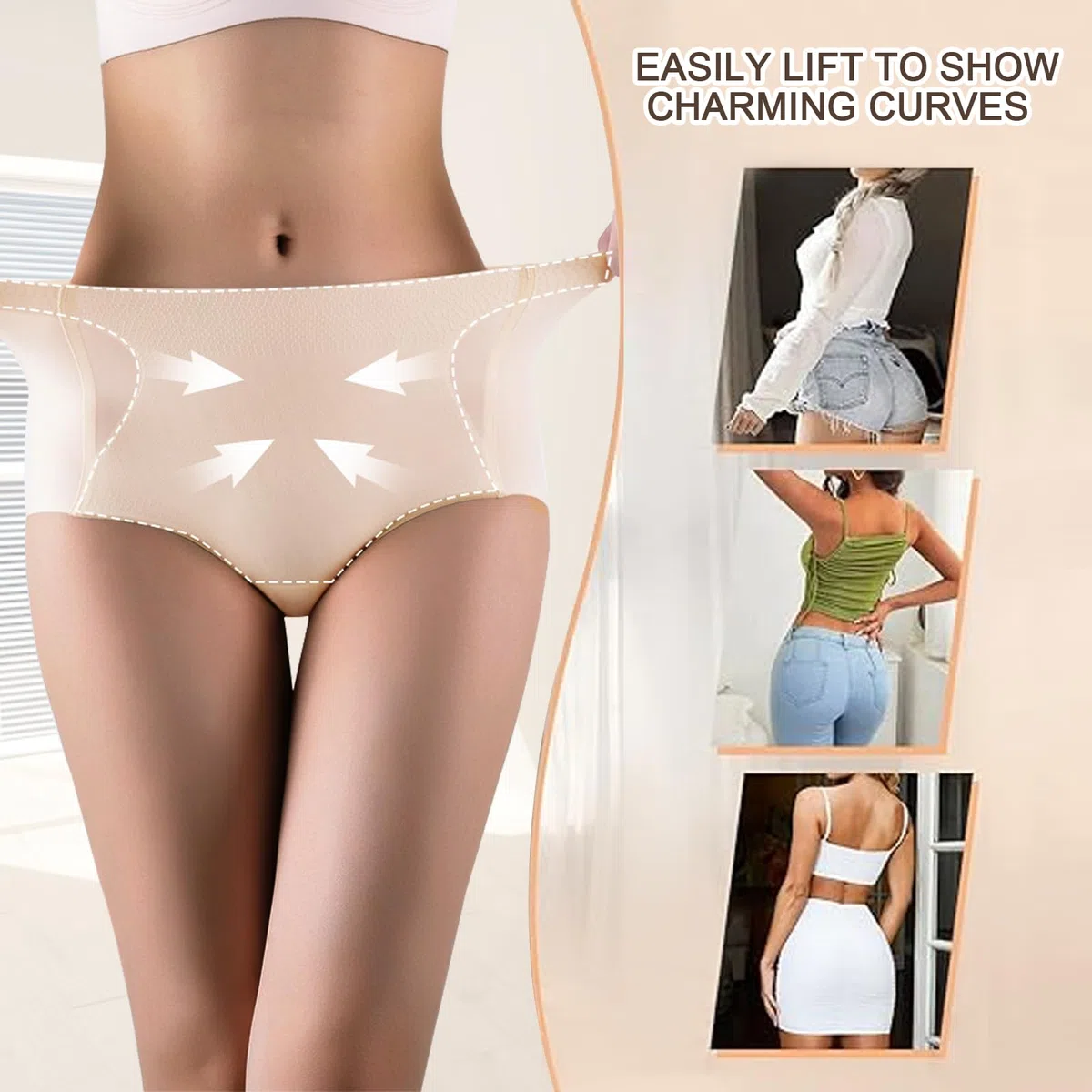 Mutande Imbottite da Donna Mutande Push Up Glutei Hip Enhancer Butt Lifter Shapewear Intimo Senza Cuciture Modellante Pancera Contenitiva con Cuscinetti Rimovibili Elastica Pantaloni