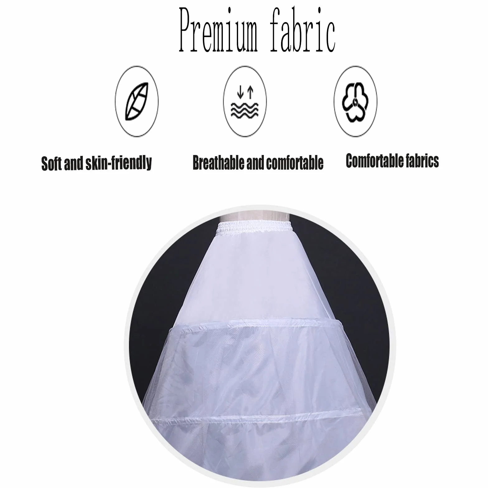 Abito Sposa Sottoveste Gonna, 3 Cerchio, Crinolina Sottoveste, Sottogonna Donna Cerchio, Abito da Ballo